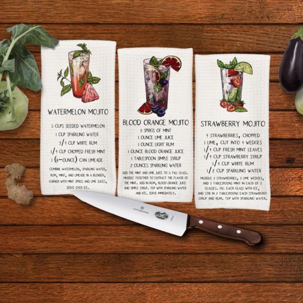 Mojitos Beverage recipe Bar towel set‎